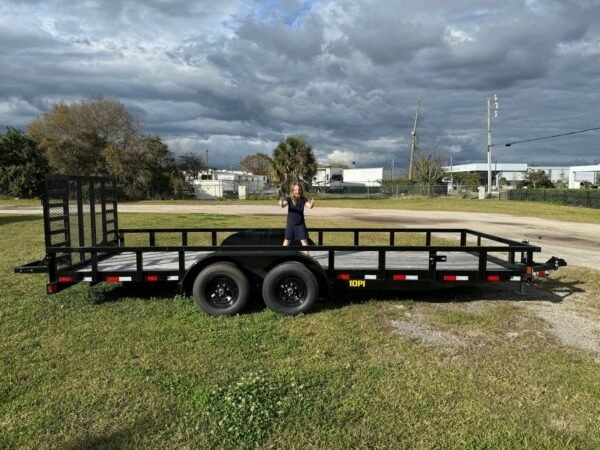7X20 Big Tex Tandem Axle Pipe Top Black Utility Trailer (10PI-20BK4HDIR) - Image 2