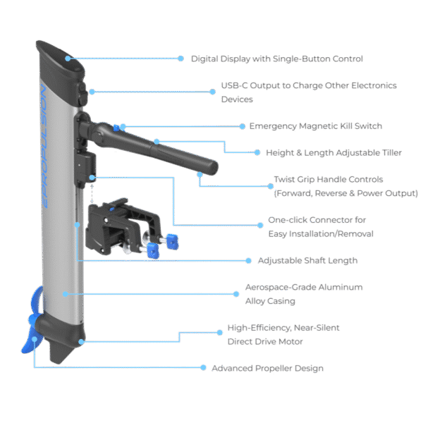 EPropulsion eLite 1.5hp 500W Electric Outboard Motor - Image 5