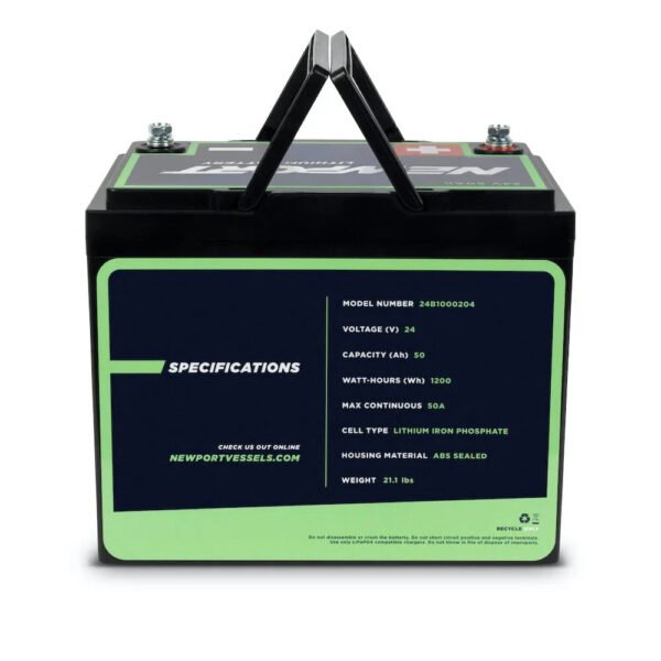 Newport 24V 50Ah Lithium (LiFePO4) Trolling Motor Battery - Image 3