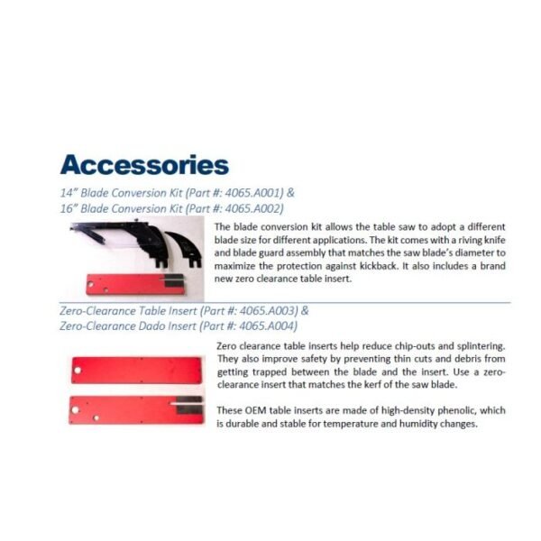 Oliver Machinery 16” Blade Guard Conversion Kit for M-4065 Table Saw - Image 2