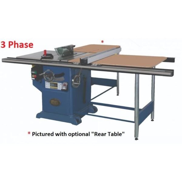Oliver Machinery 12” 3 Phase 7.5 HP Professional Heavy-Duty Table Saw with 52” Rails with side table - Image 2