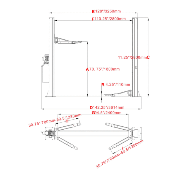 Vehicle Lift | Two Post | 10,000 lbs | Katool H100 - Image 6
