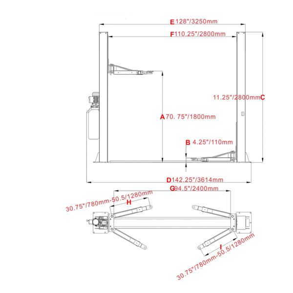 Vehicle Lift | Two Post | 10,000 lbs | Katool H105 - Image 7