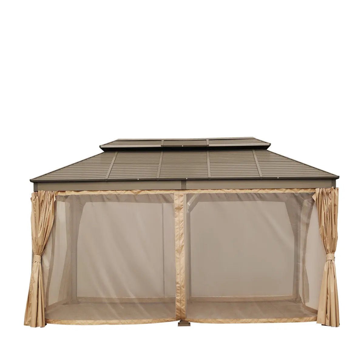 10’ x 20’ Hardtop, Double Tier Steel Roof Patio Gazebo, Mosquito Nets & Curtains Included, TMG-LGZ21 - Image 12