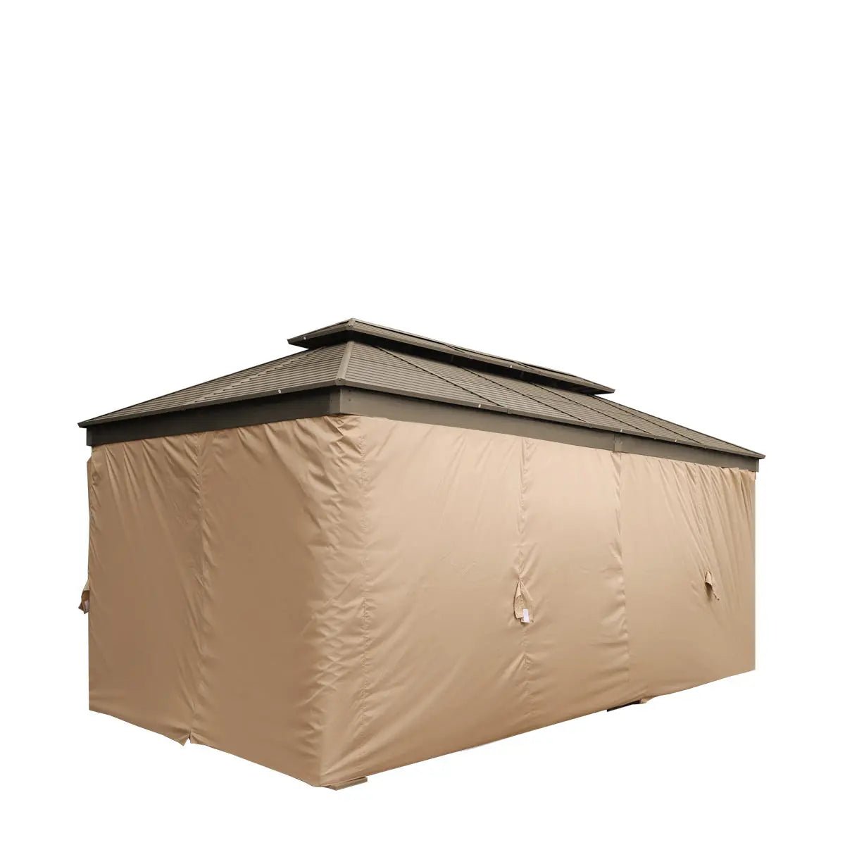 10’ x 20’ Hardtop, Double Tier Steel Roof Patio Gazebo, Mosquito Nets & Curtains Included, TMG-LGZ21 - Image 13