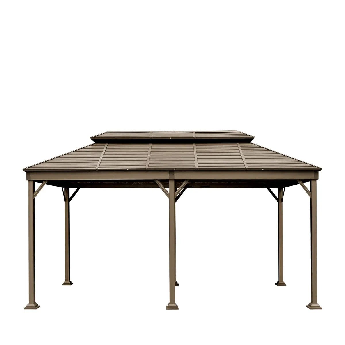 10’ x 20’ Hardtop, Double Tier Steel Roof Patio Gazebo, Mosquito Nets & Curtains Included, TMG-LGZ21 - Image 9