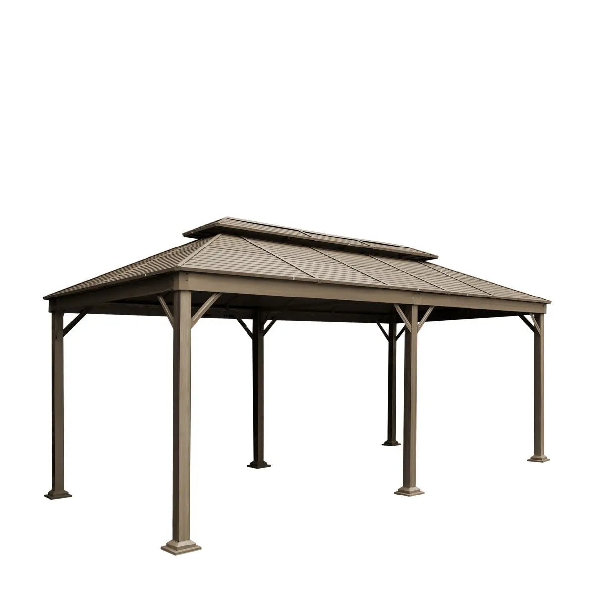 10’ x 20’ Hardtop, Double Tier Steel Roof Patio Gazebo, Mosquito Nets & Curtains Included, TMG-LGZ21 - Image 8