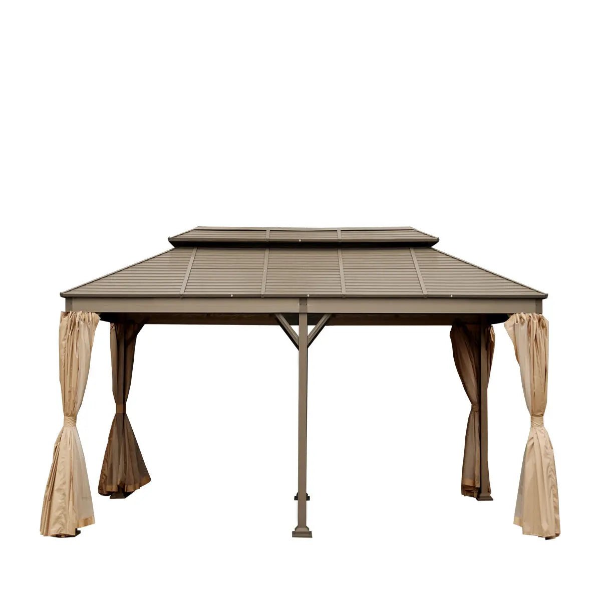 10’ x 20’ Hardtop, Double Tier Steel Roof Patio Gazebo, Mosquito Nets & Curtains Included, TMG-LGZ21 - Image 7