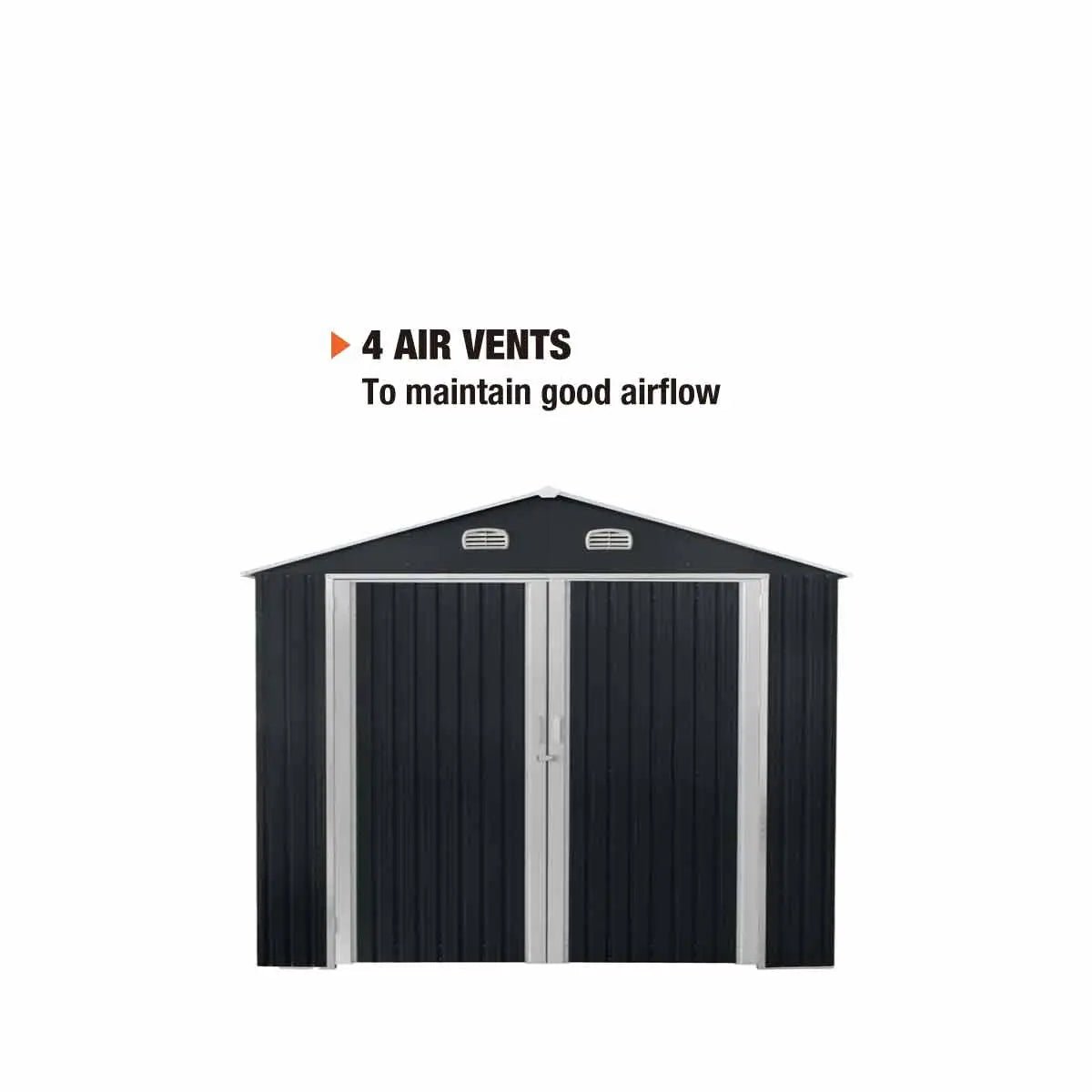 10’ x 20’ Metal Garage Shed with Double Front Doors, 7’8" Peak Height, Side Entry Door, 185 Sq-Ft Floor Space, TMG-MS1020A - Image 8