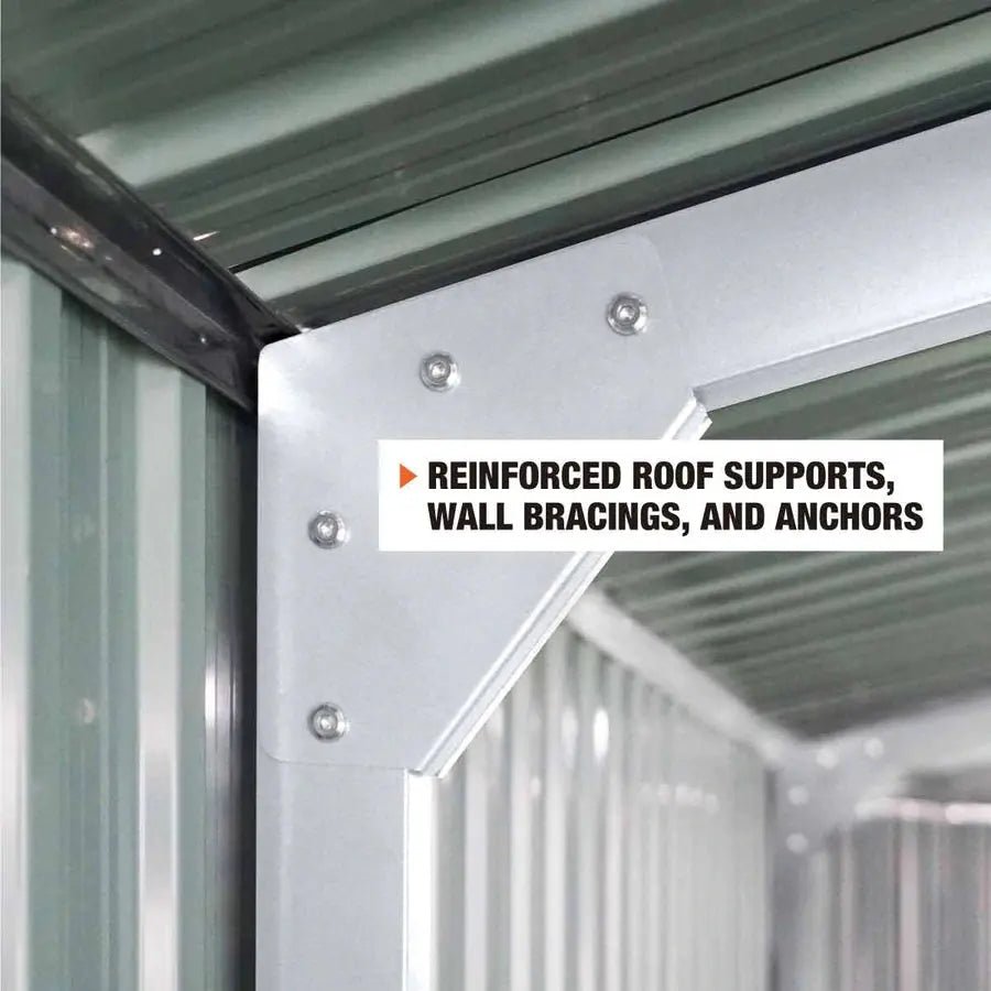 10’ x 20’ Metal Garage Shed with Double Front Doors, 7’8" Peak Height, Side Entry Door, 185 Sq-Ft Floor Space, TMG-MS1020A - Image 7