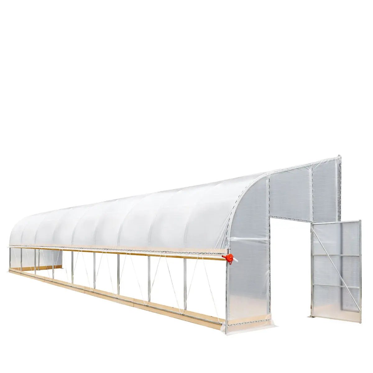 10’ x 40’ Lean-To Greenhouse Grow Tent w/6 Mil Clear EVA Plastic Film, Cold Frame, Hand Crank Roll-Up Side, 6-½’ Sidewall, TMG-GHL1040 - Image 2