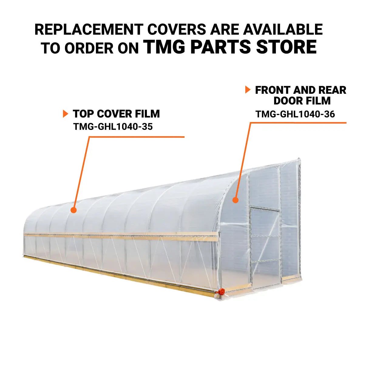 10’ x 40’ Lean-To Greenhouse Grow Tent w/6 Mil Clear EVA Plastic Film, Cold Frame, Hand Crank Roll-Up Side, 6-½’ Sidewall, TMG-GHL1040 - Image 3