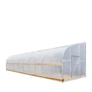 10’ x 40’ Lean-To Greenhouse Grow Tent w/6 Mil Clear EVA Plastic Film, Cold Frame, Hand Crank Roll-Up Side, 6-½’ Sidewall, TMG-GHL1040