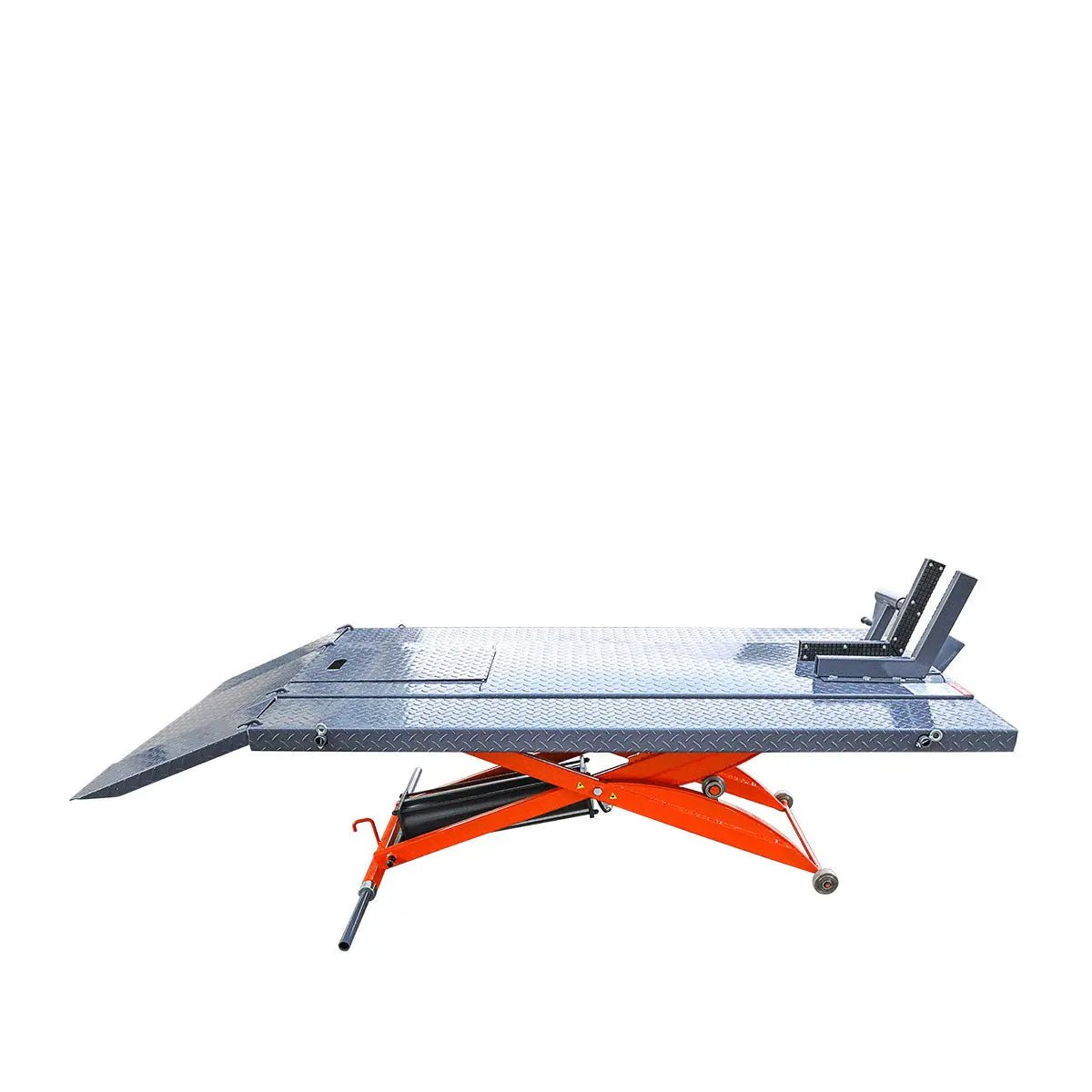 1000 lb Portable Motorcycle/ATV Scissor Lift, 44" Work Platform, 10" Side Panel Extensions, 79" Platform Length, Front Vise Kit, TMG-1000PML - Image 3