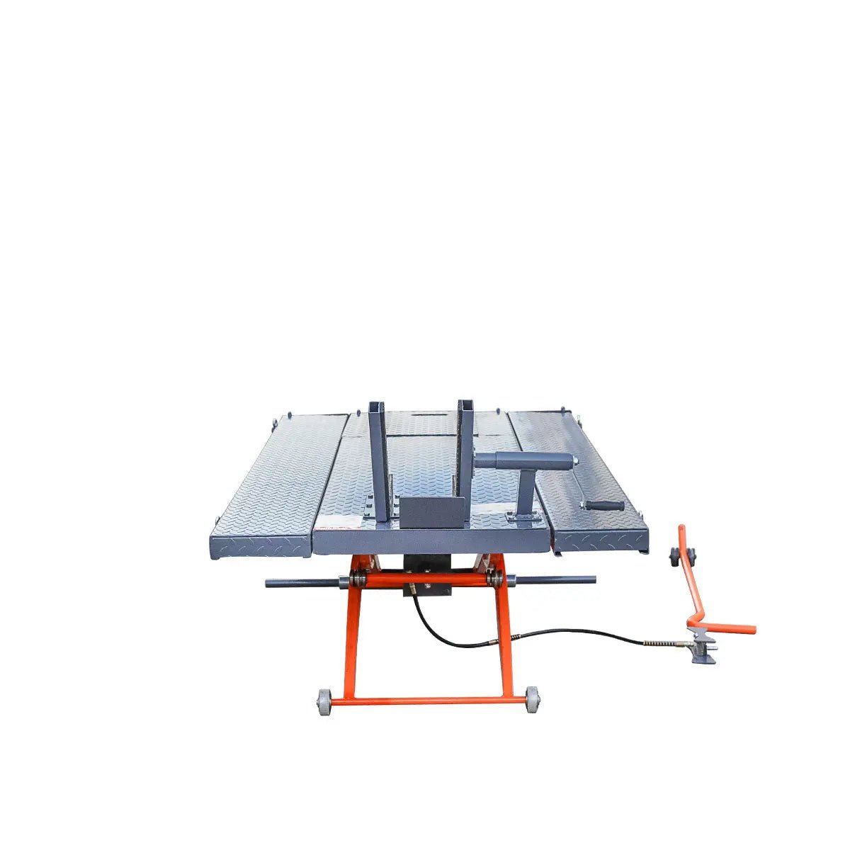 1000 lb Portable Motorcycle/ATV Scissor Lift, 44" Work Platform, 10" Side Panel Extensions, 79" Platform Length, Front Vise Kit, TMG-1000PML - Image 2