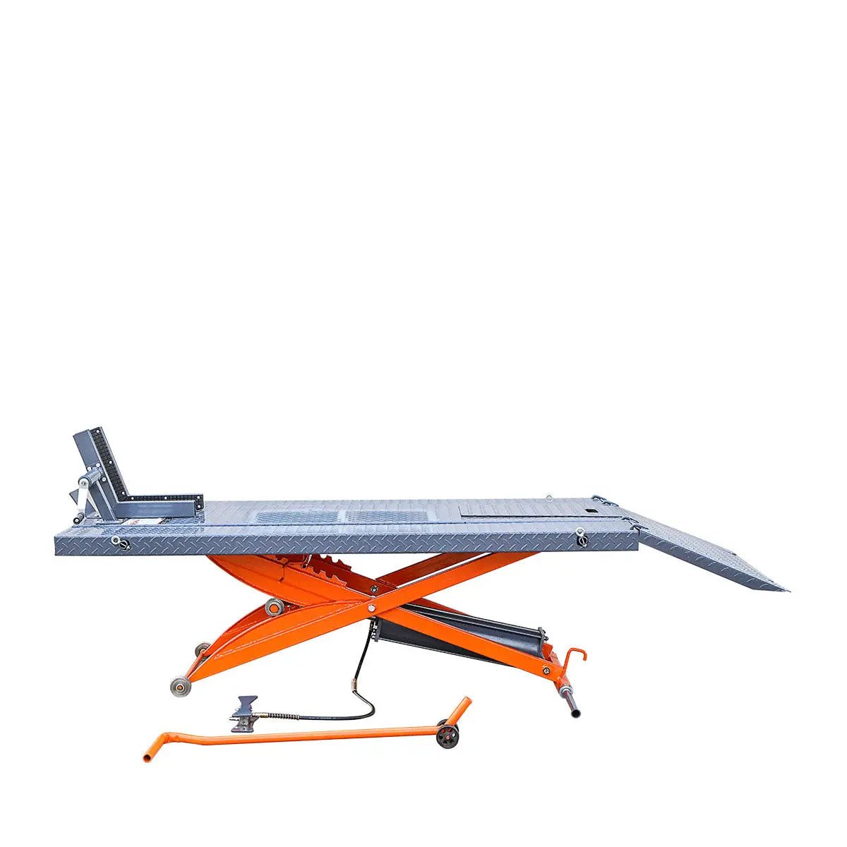 1000 lb Portable Motorcycle/ATV Scissor Lift, 44" Work Platform, 10" Side Panel Extensions, 79" Platform Length, Front Vise Kit, TMG-1000PML - Image 4