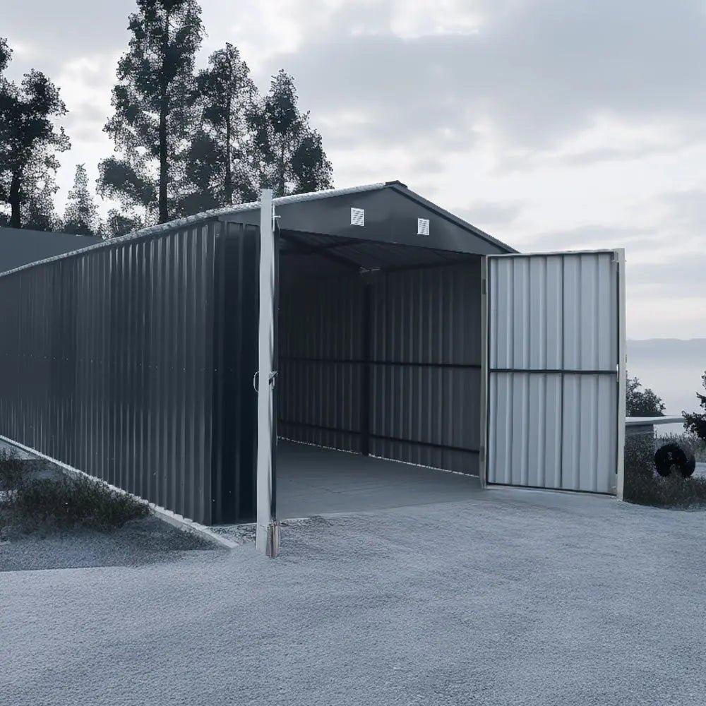 Pro Series 10' x 20' Metal Garage Shed with Double Front Doors and Side Entry Door, 8' Peak Height TMG-MS1020B - Image 4