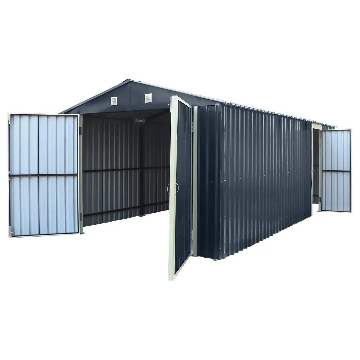 Pro Series 10' x 20' Metal Garage Shed with Double Front Doors and Side Entry Door, 8' Peak Height TMG-MS1020B - Image 5