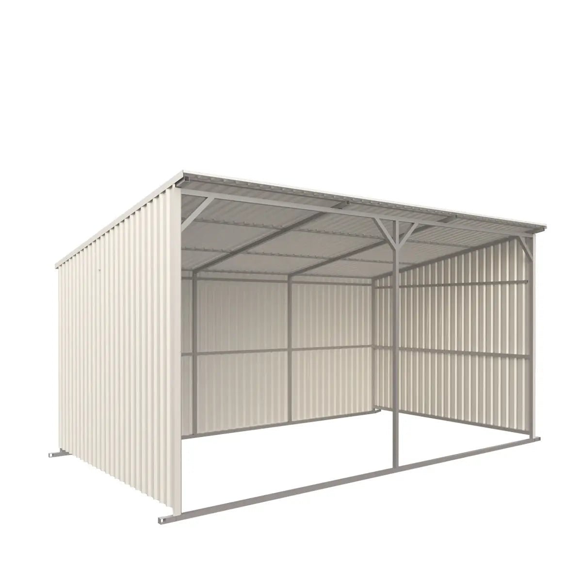 12’ x 20’ Galvanized Metal Livestock Shed, 240 Sq-Ft, 27 GA Corrugated Panels, Sliding Skid Mount, TMG-MS1220L - Image 2