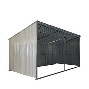 12’ x 20’ Galvanized Metal Livestock Shed, 240 Sq-Ft, 27 GA Corrugated Panels, Sliding Skid Mount, TMG-MS1220L