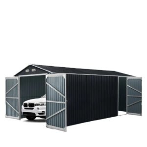 13’ x 20’ Metal Garage Shed with Double Front Doors, 7’9" Peak Height, Side Entry Door, 240 Sq-Ft Floor Space, TMG-MS1320A
