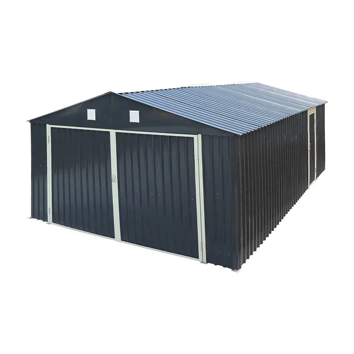 Pro Series 13' x 20' Metal Garage Shed with Double Front Doors and Side Entry Door, 8'6" Peak Height TMG-MS1320B - Image 15