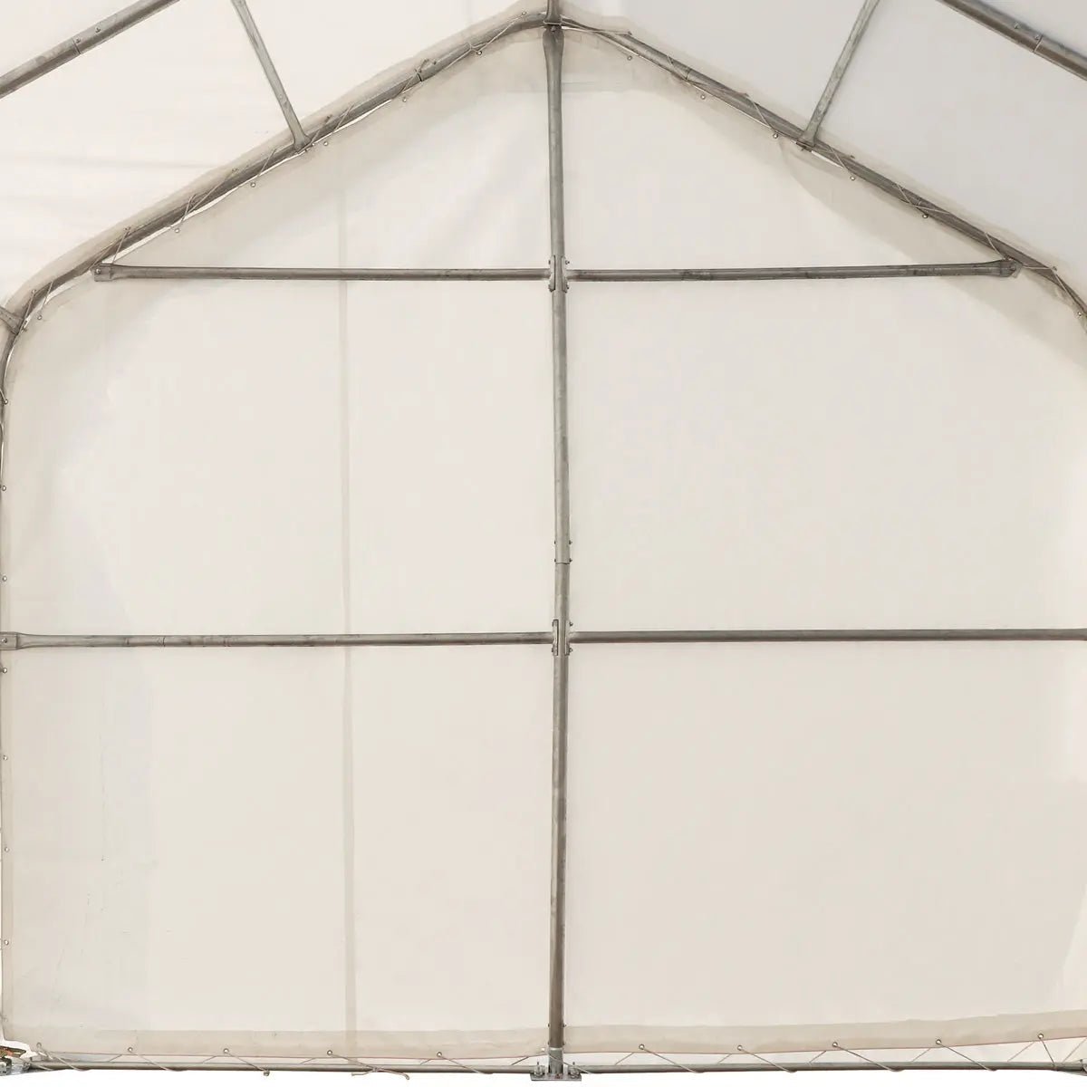 15’ x 25’ RV/Motorhome Storage Shelter, 17 oz PVC Fabric Cover, Front Roll-Up Door, Enclosed Rear Wall, 3-Layer Galvanized Steel Frame, 10’ Straight Sidewalls, TMG-ST1525 - Image 8