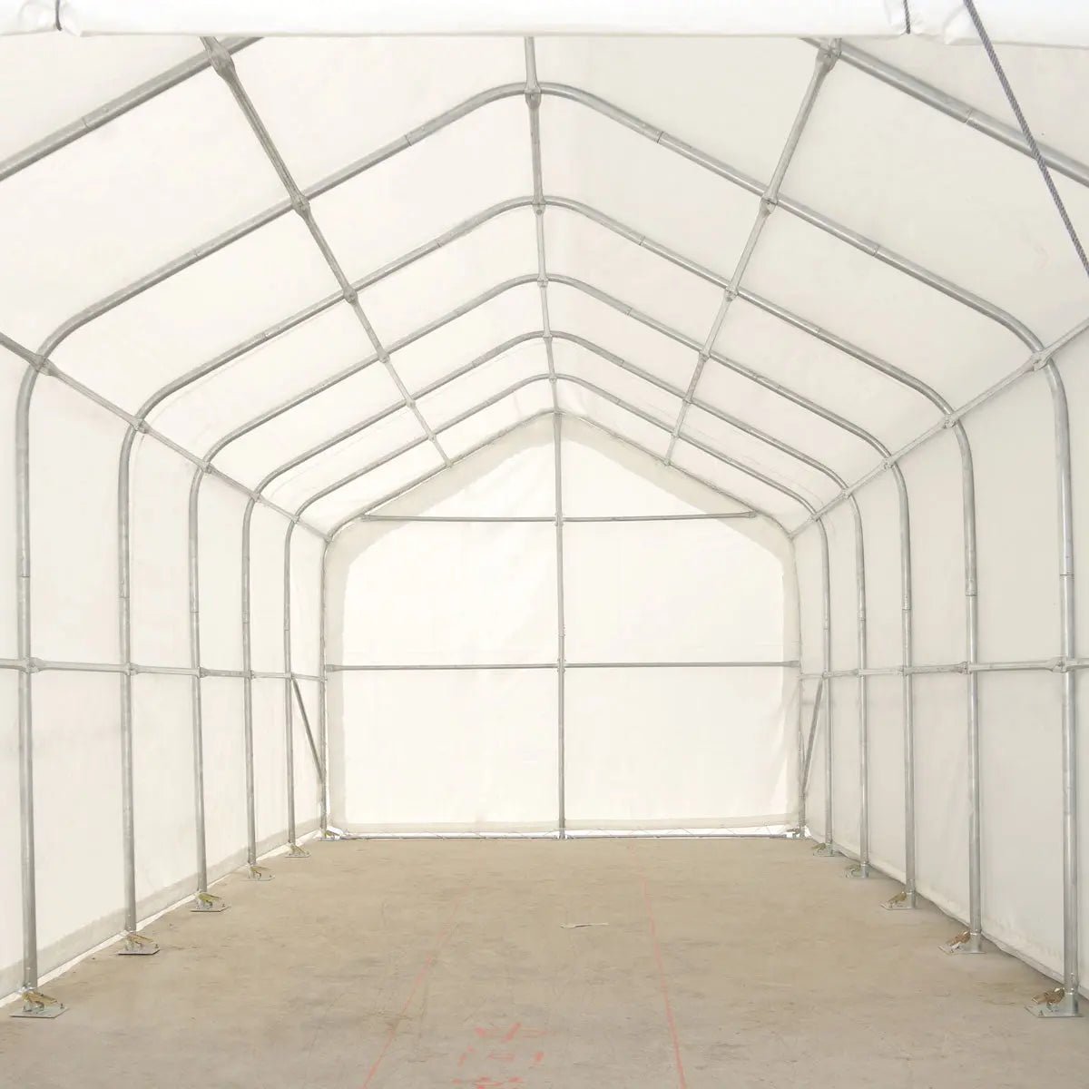 15’ x 35’ RV/Motorhome Storage Shelter, 17 oz PVC Fabric Cover, Front Roll-Up Door, Enclosed Rear Wall, 3-Layer Galvanized Steel Frame, 10’ Straight Sidewalls, TMG-ST1535 - Image 11