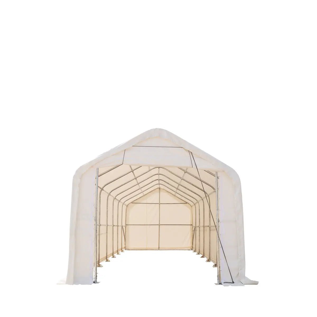 15’ x 35’ RV/Motorhome Storage Shelter, 17 oz PVC Fabric Cover, Front Roll-Up Door, Enclosed Rear Wall, 3-Layer Galvanized Steel Frame, 10’ Straight Sidewalls, TMG-ST1535 - Image 2