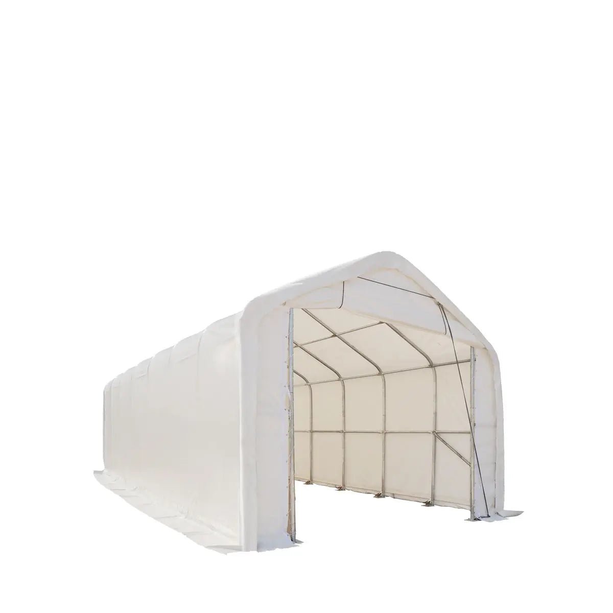 15’ x 35’ RV/Motorhome Storage Shelter, 17 oz PVC Fabric Cover, Front Roll-Up Door, Enclosed Rear Wall, 3-Layer Galvanized Steel Frame, 10’ Straight Sidewalls, TMG-ST1535 - Image 3