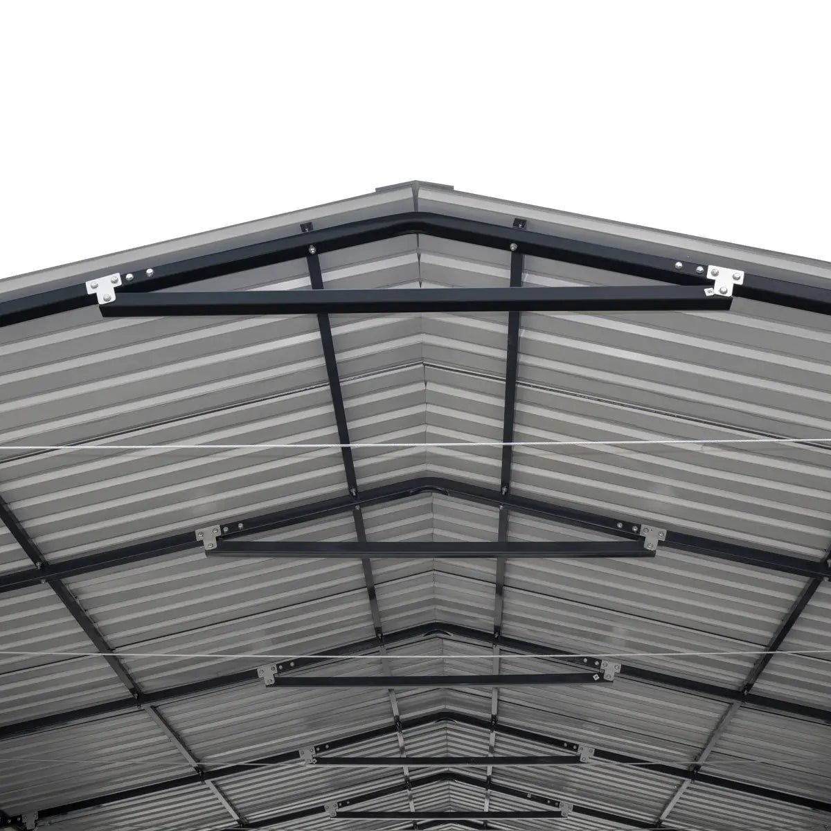 20’ x 20’ Metal Shed Carport, 10’ Enclosed Sidewalls, 400 Sq-Ft, 27 GA Corrugated Panels, TMG-MSC2020F - Image 11