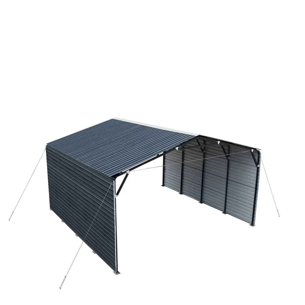 20’ x 20’ Metal Shed Carport, 10’ Enclosed Sidewalls, 400 Sq-Ft, 27 GA Corrugated Panels, TMG-MSC2020F - Image 8