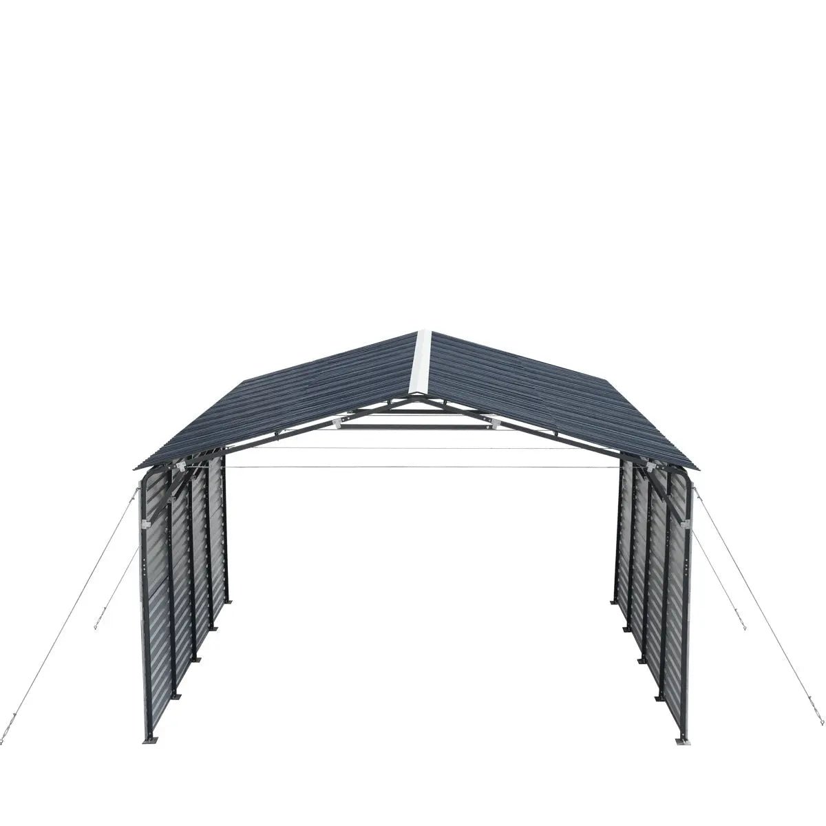 20’ x 20’ Metal Shed Carport, 10’ Enclosed Sidewalls, 400 Sq-Ft, 27 GA Corrugated Panels, TMG-MSC2020F - Image 7