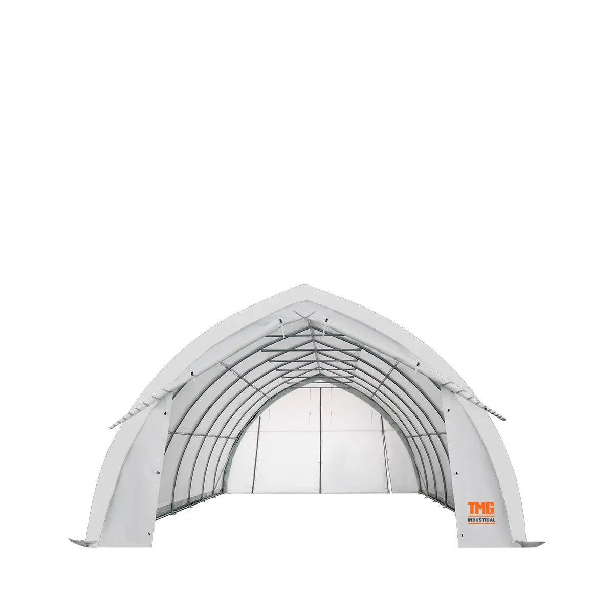 20' x 30' Arch Wall Peak Ceiling Storage Shelter with Heavy Duty 11 oz PE Cover & Drive Through Doors, TMG-ST2031P (Previously ST2030P) - Image 2