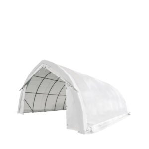 20' x 30' Arch Wall Peak Ceiling Storage Shelter with Heavy Duty 17 oz PVC Cover & Drive Through Doors, TMG-ST2031PV(Previously ST2030PV)