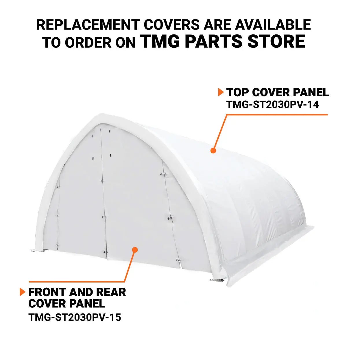 20' x 30' Arch Wall Peak Ceiling Storage Shelter with Heavy Duty 17 oz PVC Cover & Drive Through Doors, TMG-ST2031PV(Previously ST2030PV) - Image 8