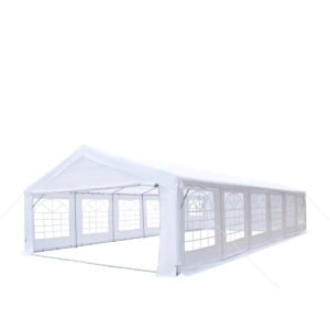 20' x 40' Heavy Duty Outdoor Party Tent with Removable Sidewalls and Roll-Up Doors, 11 oz PE Cover, 6’6" Overhead, 10’ Peak Ceiling, TMG-PT2040F