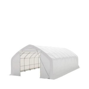 20' x 40' Straight Wall Peak Ceiling Storage Shelter with Heavy Duty 17 oz PVC Cover & Drive Through Door, TMG-ST2041V (Previously ST2040V)