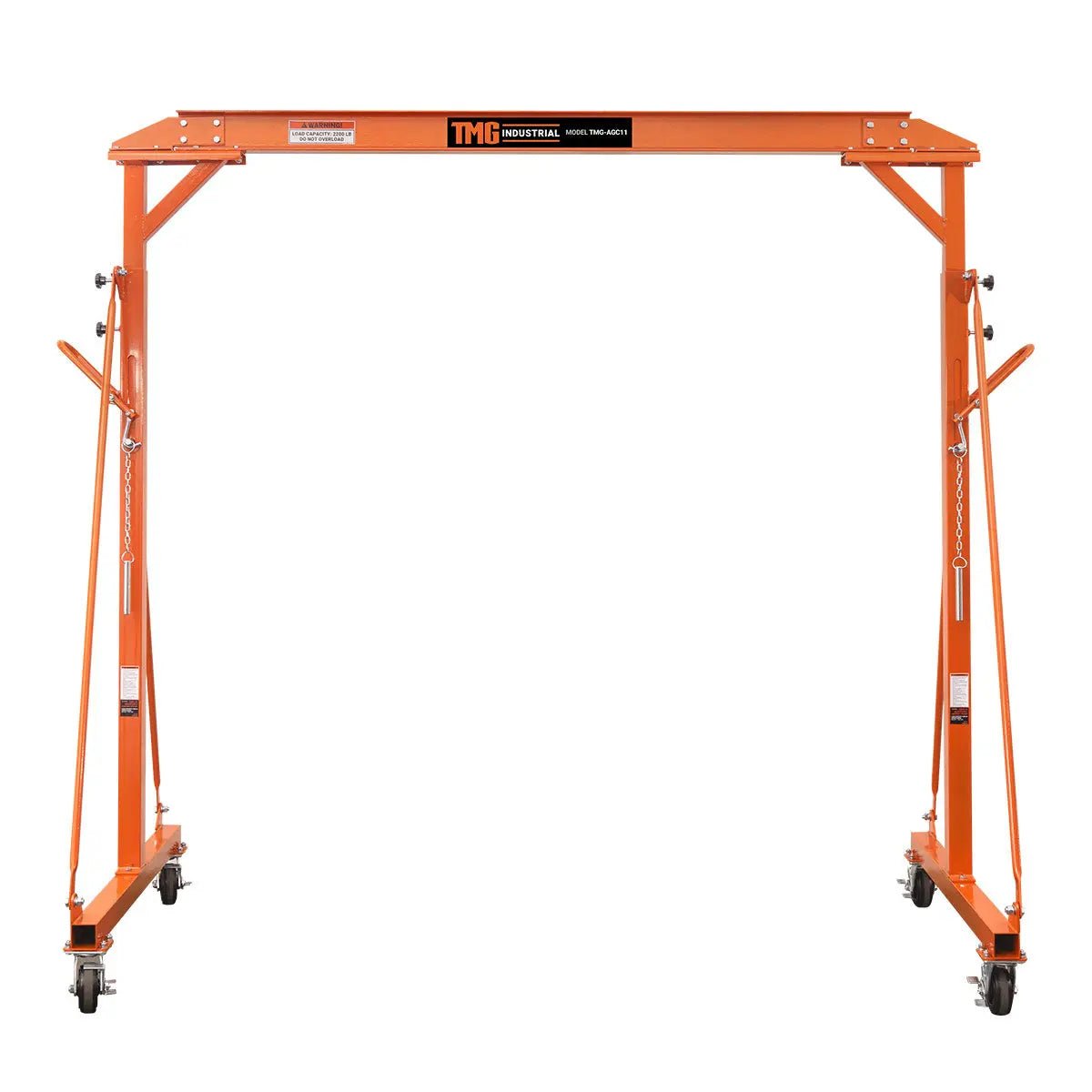 2200-lb Adjustable Height All-Steel Gantry Crane, Auto-Lock, 95" Min. Height, 142" Max. Height, Locking Swivel Casters, TMG-AGC11(Previously TMG-AGC10) - Image 4