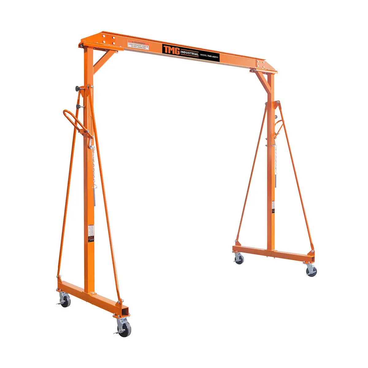 2200-lb Adjustable Height All-Steel Gantry Crane, Auto-Lock, 95" Min. Height, 142" Max. Height, Locking Swivel Casters, TMG-AGC11(Previously TMG-AGC10) - Image 6
