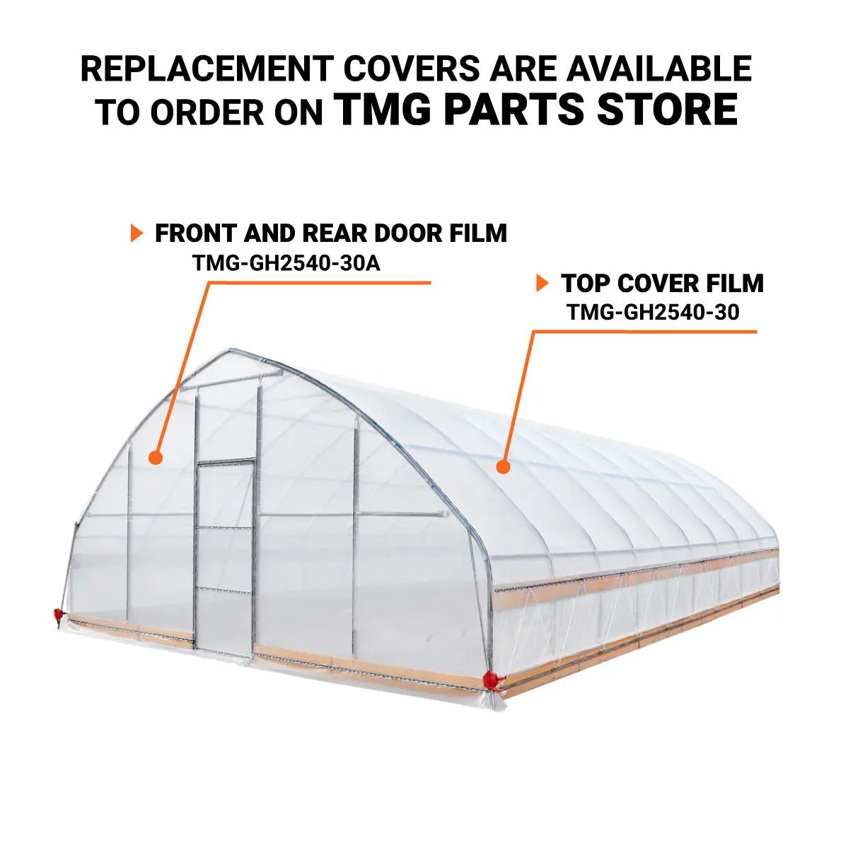 25' x 40' Tunnel Greenhouse Grow Tent w/6 Mil Clear EVA Plastic Film, Cold Frame, Hand Crank Roll-Up Sides, Peak Ceiling Roof, TMG-GH2540 - Image 4