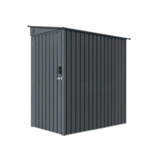 3’ x 6’ Galvanized Metal Pent Shed, 29 GA Corrugated Metal, 75“ Upper edge, TMG-MS0306