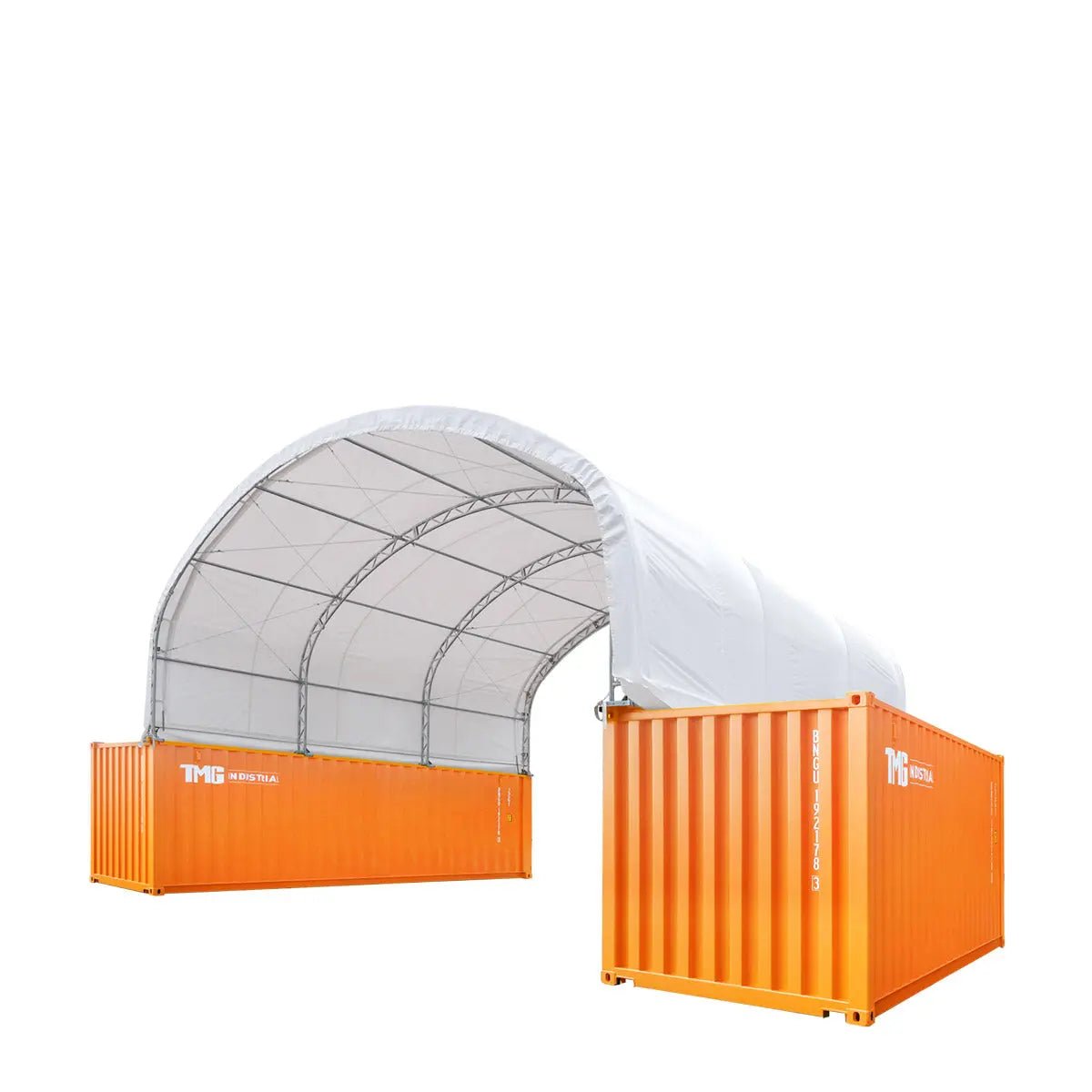 30' x 20' Dual Truss Container Shelter with Heavy Duty 17 oz PVC Cover, TMG-DT3020C