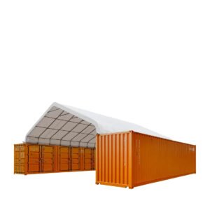 30' x 40' PE Fabric Pro Series Container Peak Roof Shelter, Fire Retardant, 10' Ceiling Height, UV Protected, TMG-ST3041CE(Previously TMG-ST3040CE)