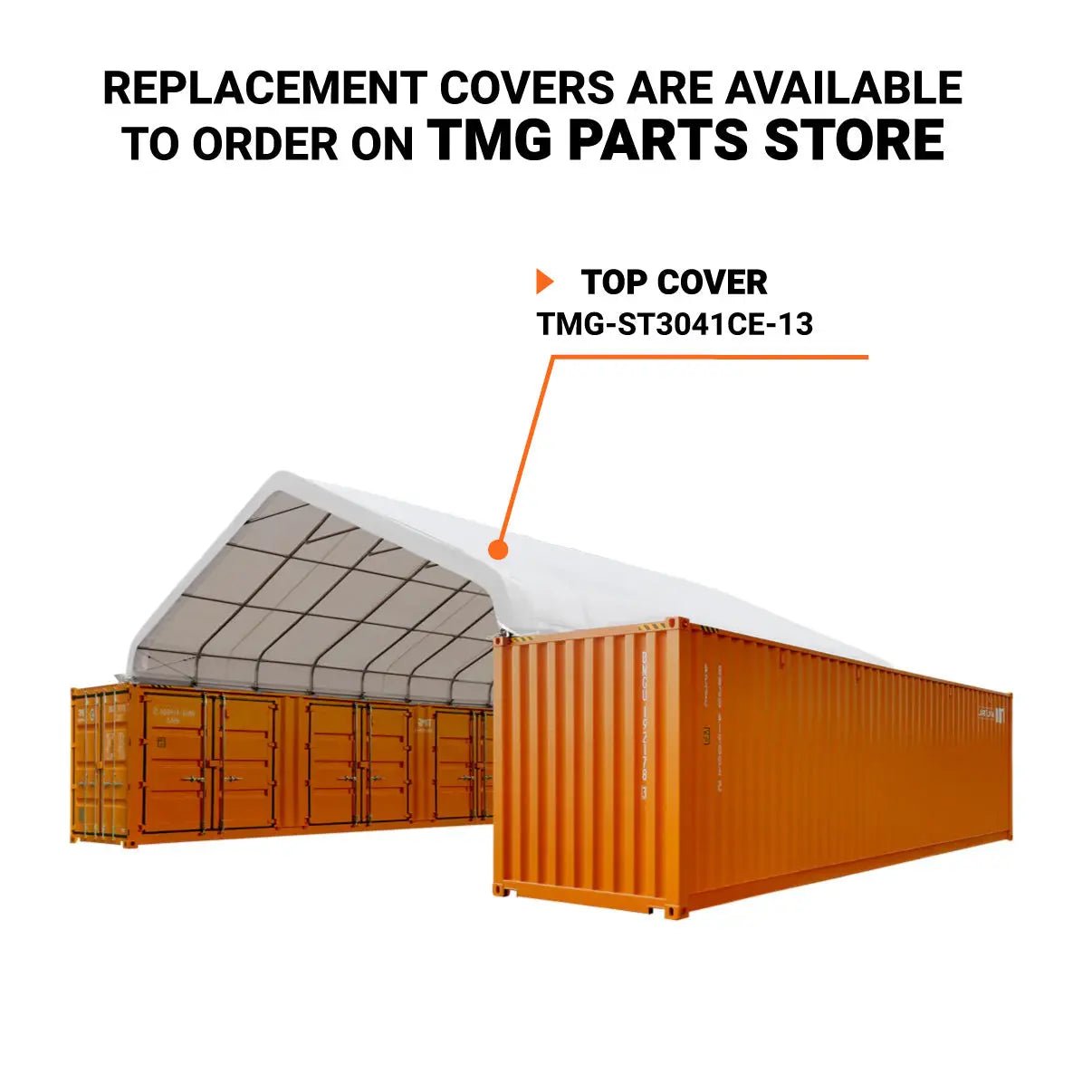 30' x 40' PE Fabric Pro Series Container Peak Roof Shelter, Fire Retardant, 10' Ceiling Height, UV Protected, TMG-ST3041CE(Previously TMG-ST3040CE) - Image 5