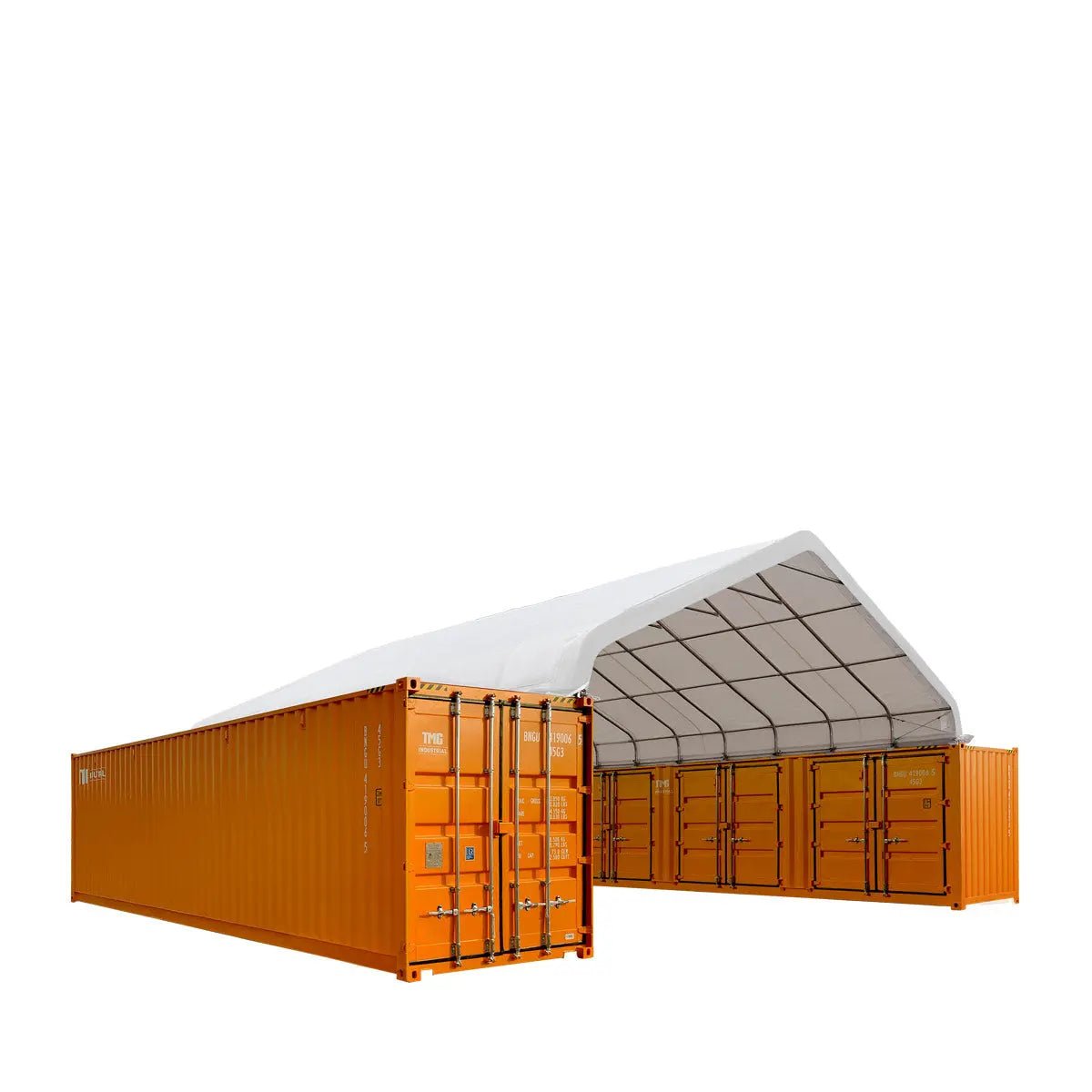 30' x 40' PE Fabric Pro Series Container Peak Roof Shelter, Fire Retardant, 10' Ceiling Height, UV Protected, TMG-ST3041CE(Previously TMG-ST3040CE) - Image 7