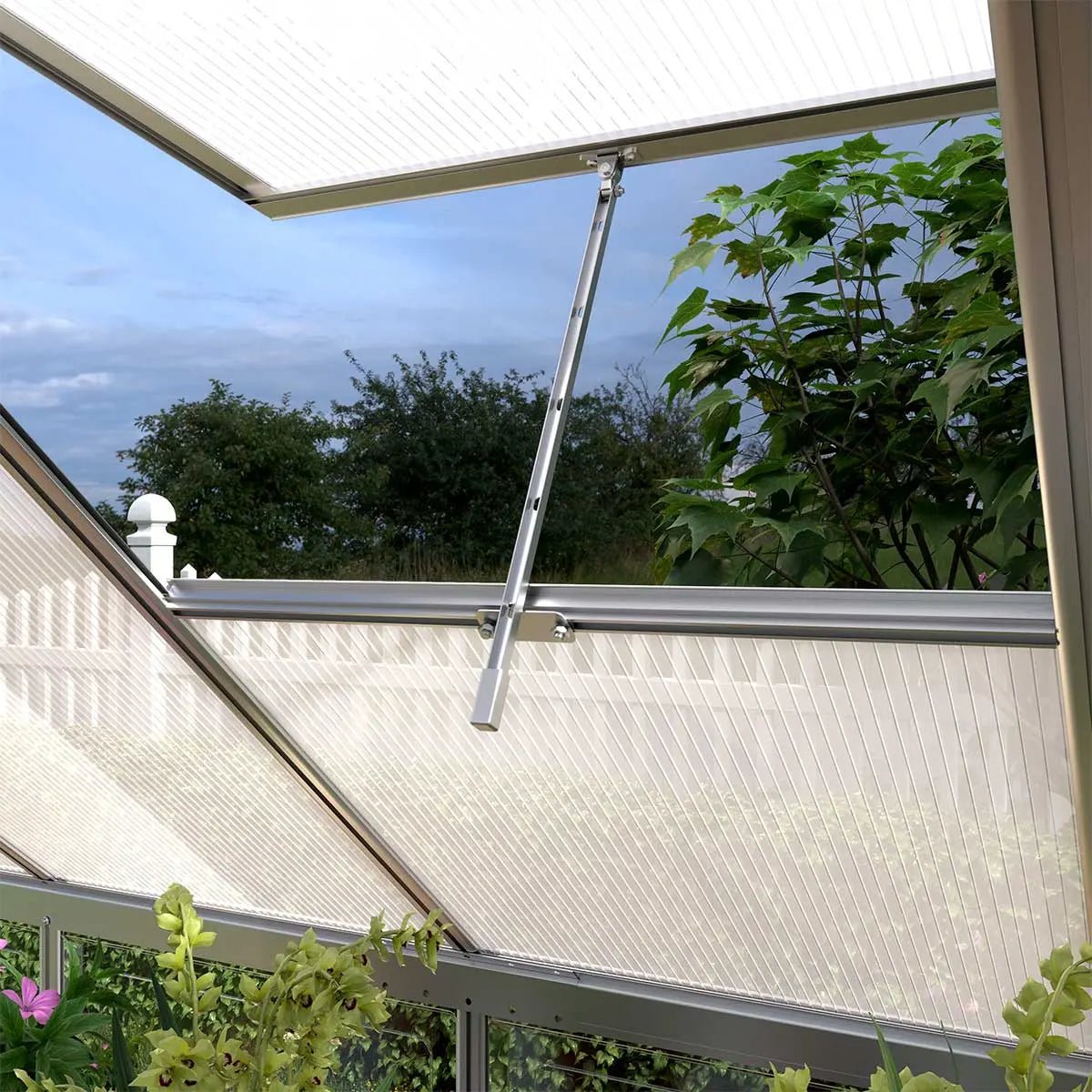6’ x 12’ Crystal Clear Greenhouse, Aluminum Frame, Integrated Gutter System, Roof Vents, TMG-GH612 - Image 5