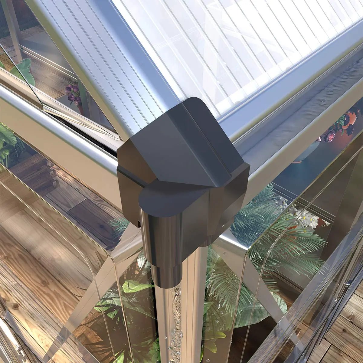 6’ x 12’ Crystal Clear Greenhouse, Aluminum Frame, Integrated Gutter System, Roof Vents, TMG-GH612 - Image 7