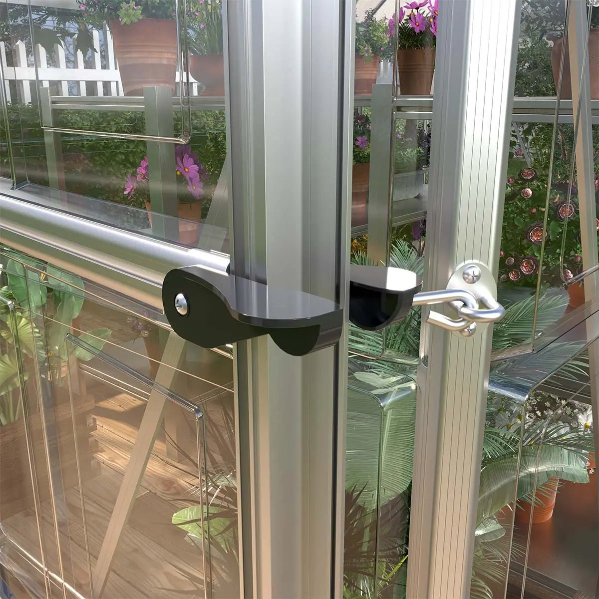 6’ x 12’ Crystal Clear Greenhouse, Aluminum Frame, Integrated Gutter System, Roof Vents, TMG-GH612 - Image 8