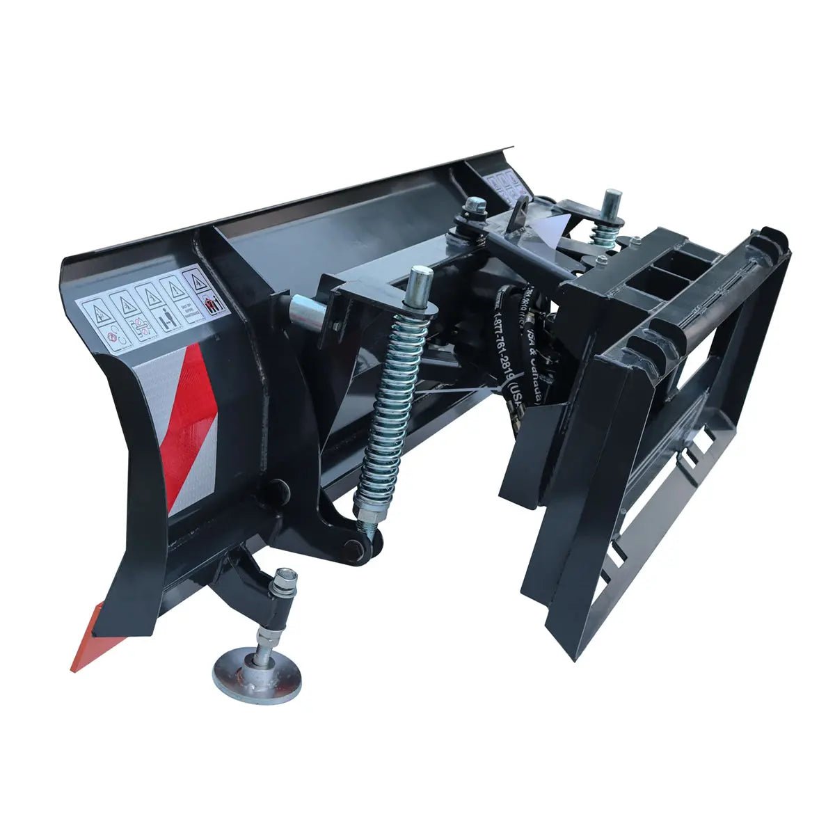 72" Skid Steer Dozer Blade/Snow Pusher, 30° Left & Right, Bolt-On Cutting Edge, Adjustable Skid Shoes, Universal Quick Mount, TMG-DB72 - Image 5